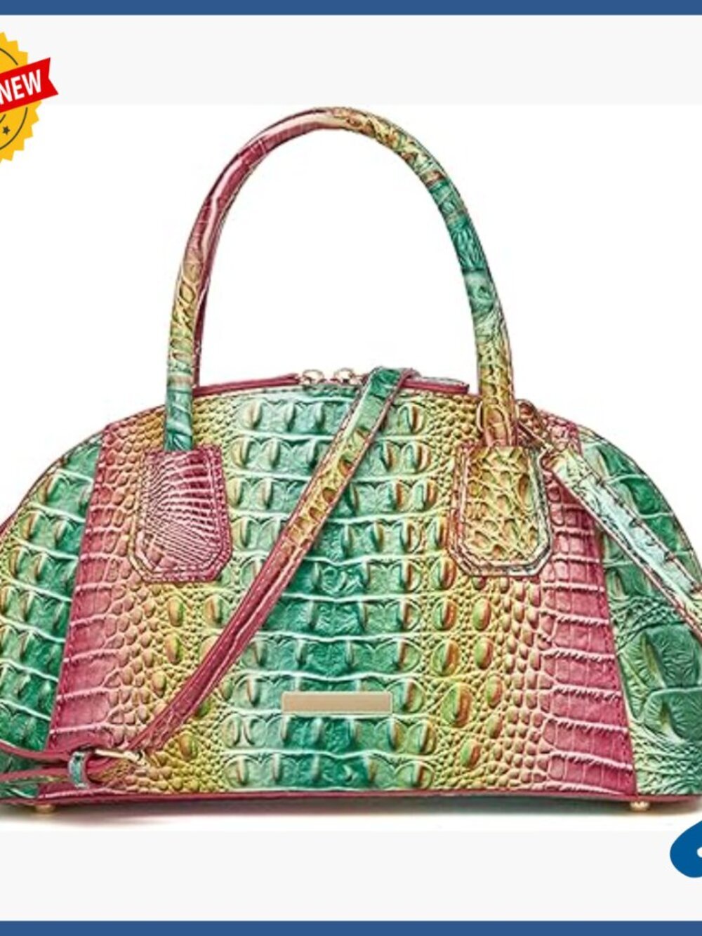 Vegan Leather Tote Bag with Top Handle and Crossbody Strap